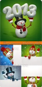 2013 Funny snowman with banner photo