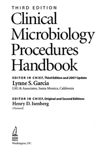 Clinical Microbiology Procedures Handbook, Volumes 1-3