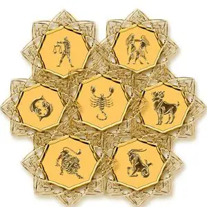 Cliparts for photomontage- Golden Zodiac signs