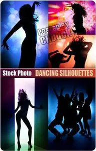 Dancing silhouettes - Stock Photo