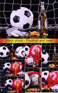 Stock photo - Football and beer