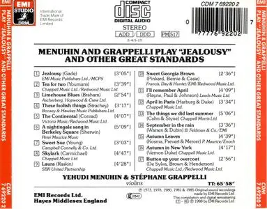 Menuhin and Grappelli - Play "Jealousy" and Other Great Standards (1988) {EMI Records CDM7692202 rec 1973-1983}