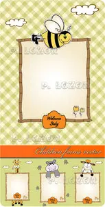 Children frame vector