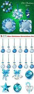 Vectors - Blue Christmas Decorations Set