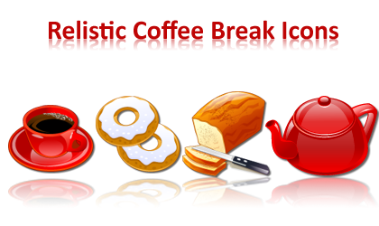 Realistic Coffee Break Icons