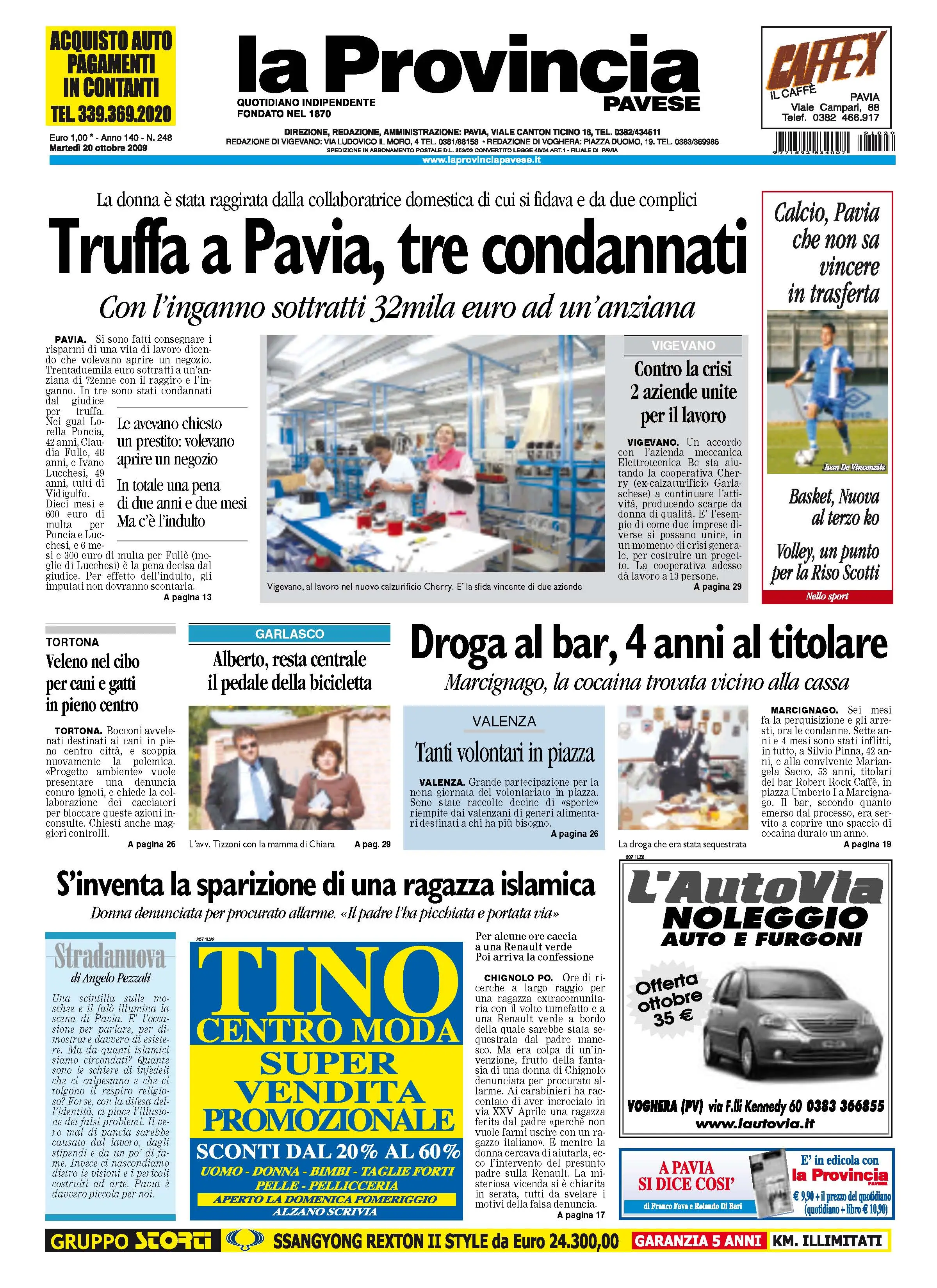La Provincia Pavese 20 Ottobre 2009