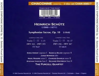 The Purcell Quartet - Heinrich Schütz: Symphoniae Sacrae, Op.10 (1994)