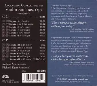 Andrew Manze, Richard Egarr - Corelli: Violin Sonatas, Op. 5 (2002)