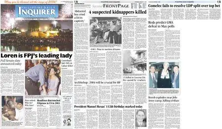 Philippine Daily Inquirer – January 01, 2004