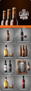 Blank bottle wine and beer vector