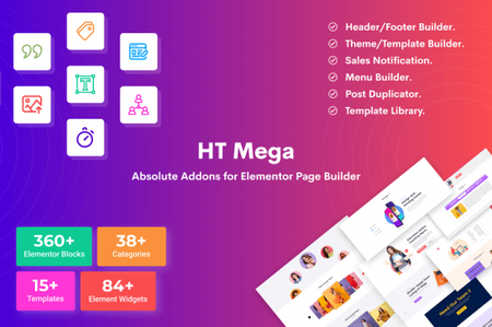 HT Mega Pro v1.4.6  Absolute Addons for Elementor Page Builder NULLED