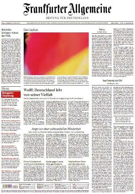 Frankfurter Allgemeine Zeitung mit RMZ vom 4. Oktober 2010