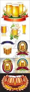 Vector - Beer and beer mugs