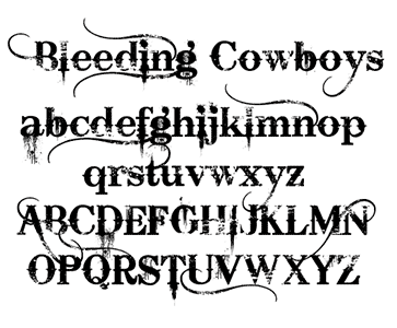 Bleeding Cowboys font