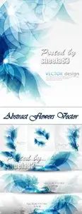 Abstract Blue Flowers Vector