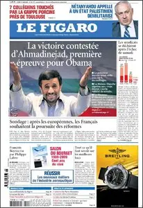 Le Figaro. du Lundi 15 Juin 2009