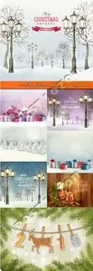 2015 Merry Christmas holiday vector background 14