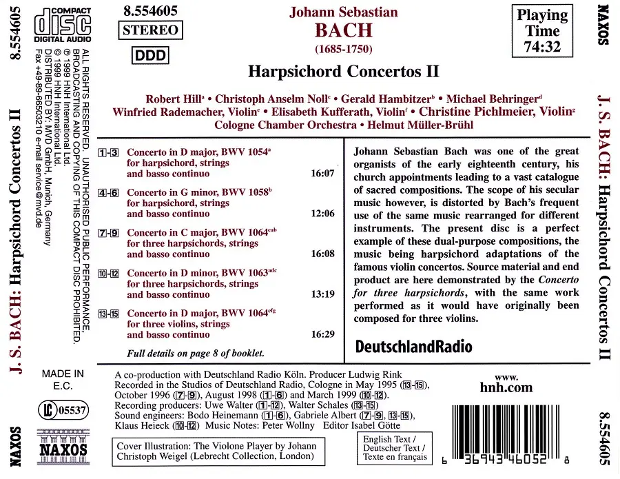 Helmut Müller-Brühl, Cologne Chamber Orchestra - Johann Sebastian Bach ...