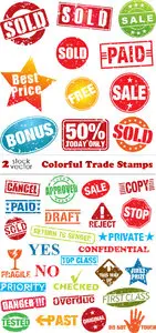 Vectors - Colorful Trade Stamps