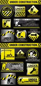 Under Construction Design Elements Vector