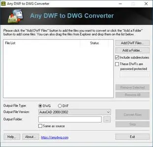 Any DWF to DWG Converter 2020.0