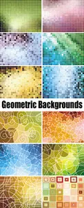 Geometric & Pixel Backgrounds Vector