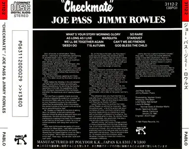 Joe Pass & Jimmy Rowles – Checkmate (1981) (Pablo-Polydor Japan-Digital Recording)