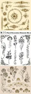 Vectors - Floral Decoration Elements Mix 5