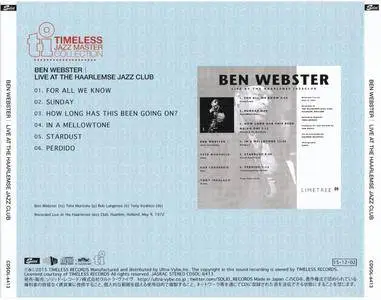 Ben Webster - Live At The Haarlemse Jazzclub (1972) {2015 Japan Timeless Jazz Master Collection Complete Series CDSOL-6413}