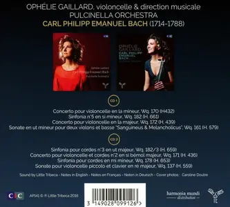 Ophélie Gaillard, Pulcinella Orchestra - Carl Philipp Emanuel Bach Vol. 1 & 2 (2016)