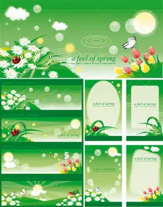 Spring vector card
