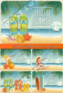 Summer holiday beach vector background 
