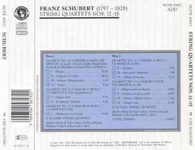 Juilliard String Quartet - Franz Schubert: String Quartets Nos. 12-15 (1989)