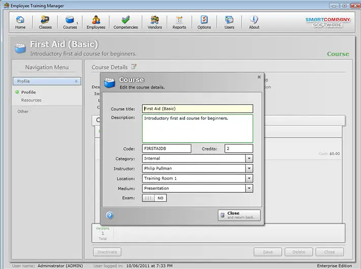Smart Company Software Employee Training Manager Enterprise 2011.7.27.1