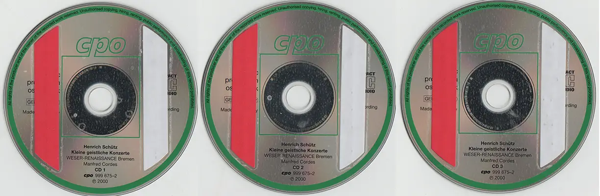 Heinrich Schütz - Weser-Renaissance / Cordes - Kleine geistliche Konzerte SWV 282-337 (Gesamtaufnahme) (2000)