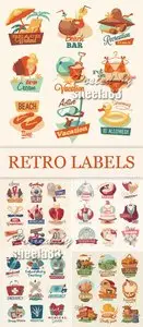 Various Retro Labels Vector