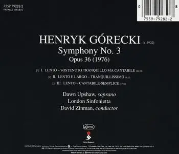 David Zinman, London Sinfonietta - Henryk Górecki: Symphony No.3 (1992)