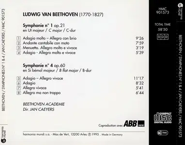 Jan Caeyers, Beethoven Academie - Ludwig van Beethoven: Symphonies Nos. 1 & 4 (1995)