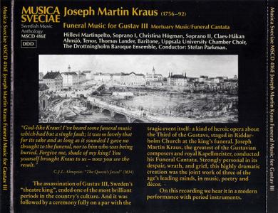 Stefan Parkman, Drottningholms Barockensemble - Joseph Martin Kraus: Funeral Music for Gustav III  (1988)