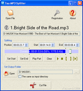 Tau MP3 Splitter v1.0