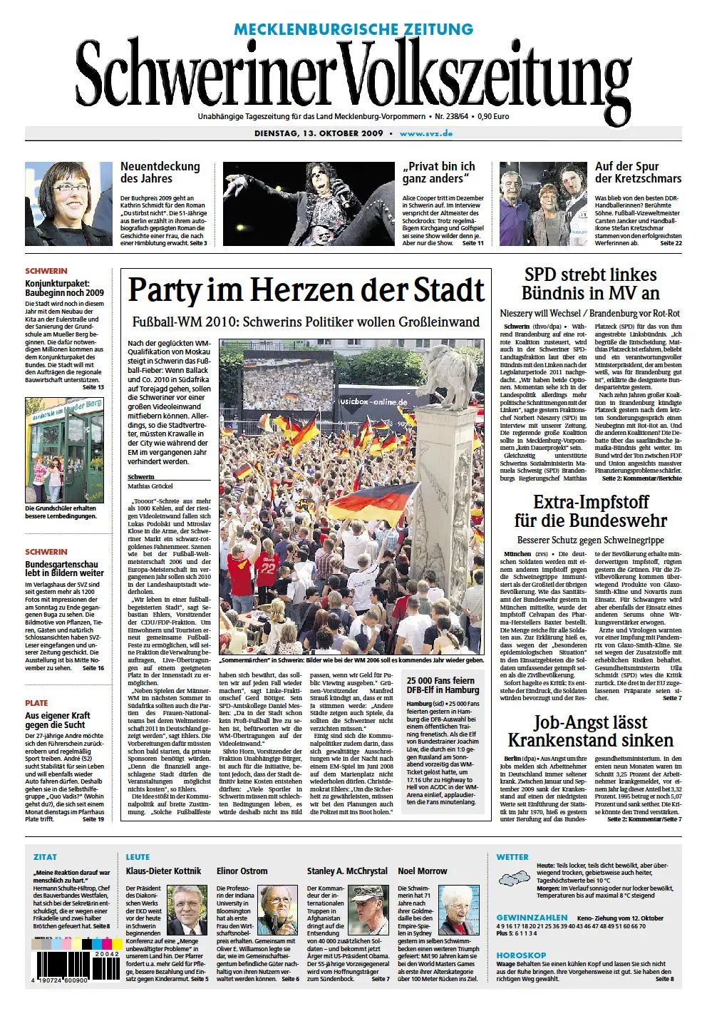 Schweriner Volkszeitung 13.10.2009