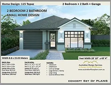 2 BEDROOM 2 BATHROOM SMALL HOME DESIGN - This is our full architectural set of concept plans: house plans under 1500 sq ft