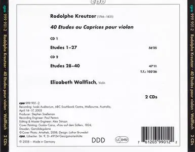 Elizabeth Wallfisch - Rodolphe Kreutzer: 40 Etudes ou Caprices pour violon (2008)