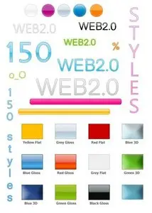 150 WEB 2.0 styles for Photoshop