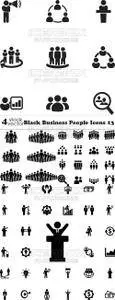 Vectors - Black Business People Icons 13