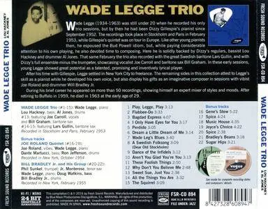 Wade Legge Trio - Wade Legge Trio (2016) {Fresh Sound FSR-CD 894 rec 1953-55}