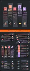 Business banners with numbers vector 2
