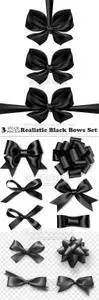 Vectors - Realistic Black Bows Set