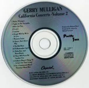 Gerry Mulligan - California Concerts, Volume 2 (1954) {Pacific Jazz--EMI CDP 7 46864 2 rel 1988}