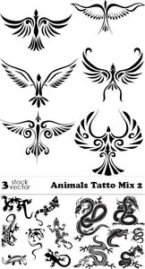 Vectors - Animals Tatto Mix 2